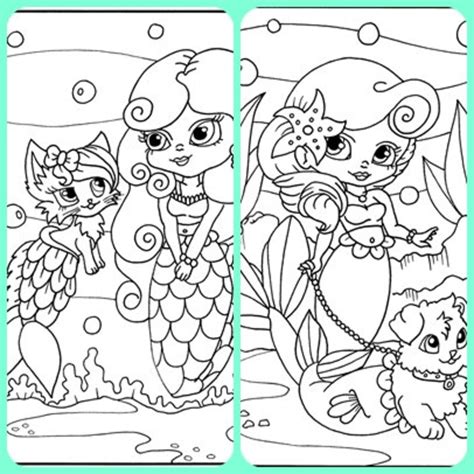 Chibi Mermaids A Colouring Page Instant Download Collection Etsy