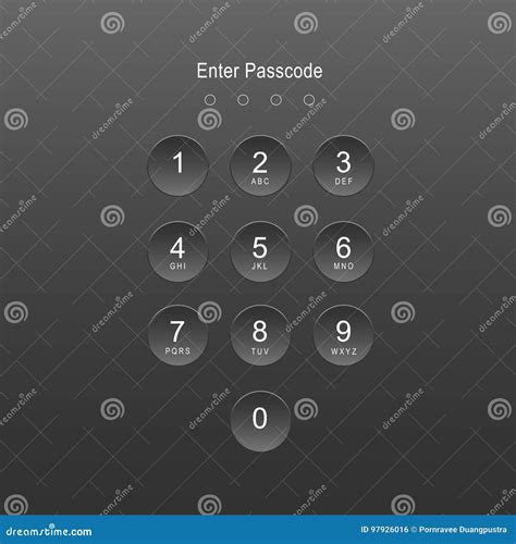 Enter Passcode Interface Stock Vector Illustration Of Lock 97926016