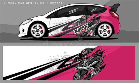 Car Livery Design With Cool Graphics Colors And A Mix Of Skull