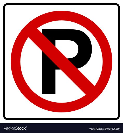 Parking Symbol And No Parking Sign Royalty Free Vector Image
