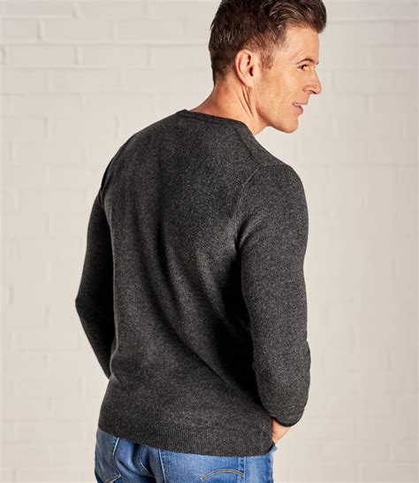 Woolovers Mens Cashmere And Merino Crew Neck Long Sleeve Casual Sweater