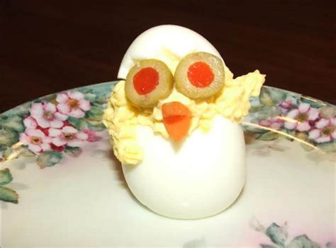 Easter Spring Deviled Egg Chicks Recipe Just A Pinch Recipes