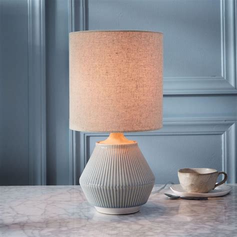 Roar Rabbit™ Ripple Ceramic Table Lamp Small Narrow Cool Grey West Elm Uk