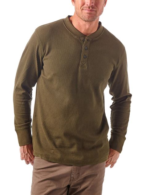 Wrangler Cotton Authentics Long Sleeve Waffle Henley Shirt For Men Lyst