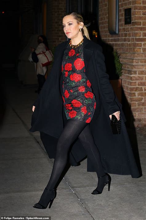 Kate Hudson Brings The Glamour In Black Minidress With Red Floral Print To Talk Show Taping In