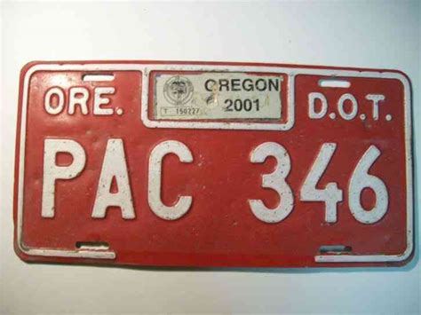 2001 Oregon D O T Department Of Transportation License