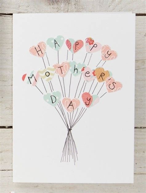 A Card With The Words Happy Mothers Day Written On It And Balloons In