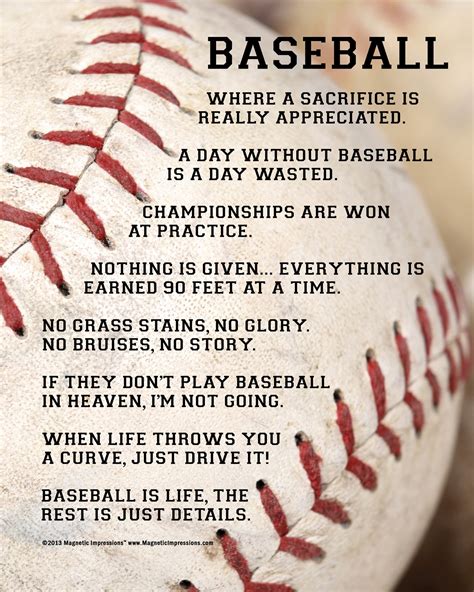 Unframed Baseball Player Sayings 8 X 10 Sport Poster Print