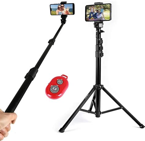 EMART Selfie Stick Ständer 130cm Handy Stativ Ausziehbarer und