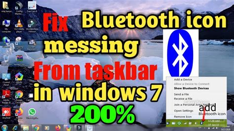 How To Fix Blueooth Icon Messing From Taskbar In Windows7810 Ll Fix