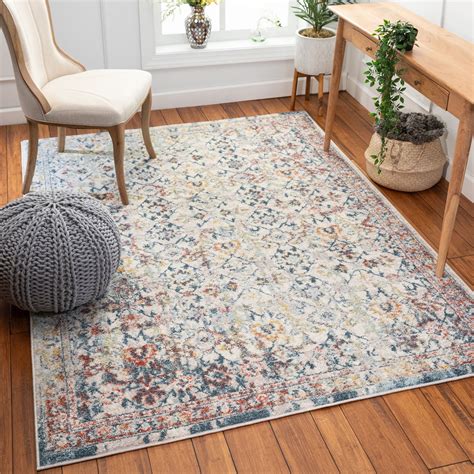 Well Woven Rella Beige Vintage Bohemian Floral Area Rug