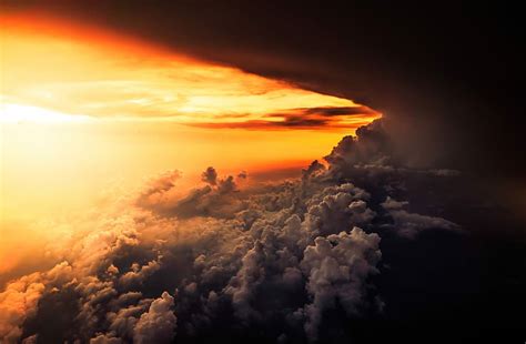 sea of clouds, white, clouds, golden, hour, cloud, sky, sunset, CC0 ...