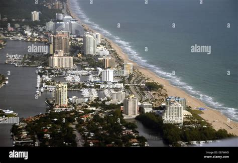 Coastline Scenery From Fort Lauderdale Florida Aerial View Stock Photo