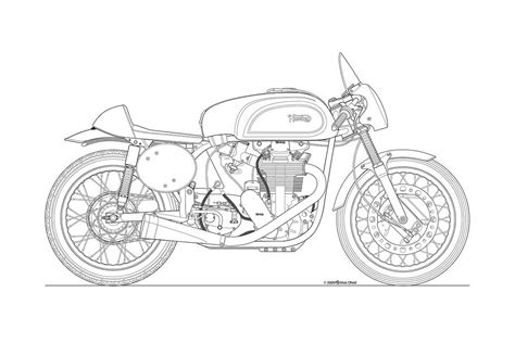 A racing bike often has a smaller engine capacity than a cruising bike, but is much higher geared to achieve racing speeds. Photos: Some Classic Motorcycle Line Art Drawings ...