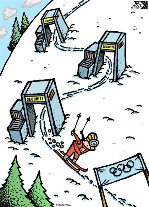 Tight Security At Winter Olympics Cartoon Movement