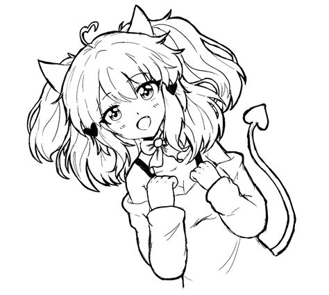 Anime Devil Girl Coloring Pages