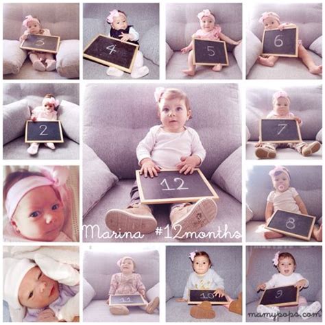 Mamypops Photo Collage 12 Meses Del Bebé Fotos De Bebês Bebê Mês A