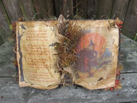 Primitive Folk Art Witchs Spell Book Etsy Primitive Folk Art Fall