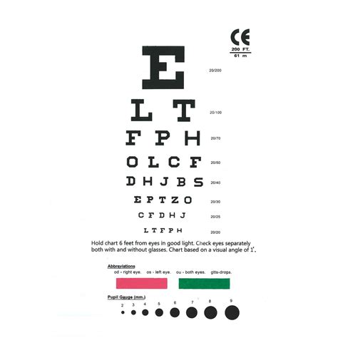 Snellen Pocket Eye Chart Unikits