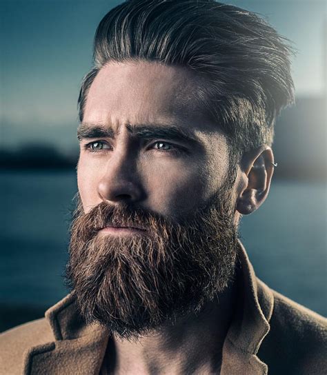 Hair and beard style complementing each other: Cool Men's Hairstyles with Beards