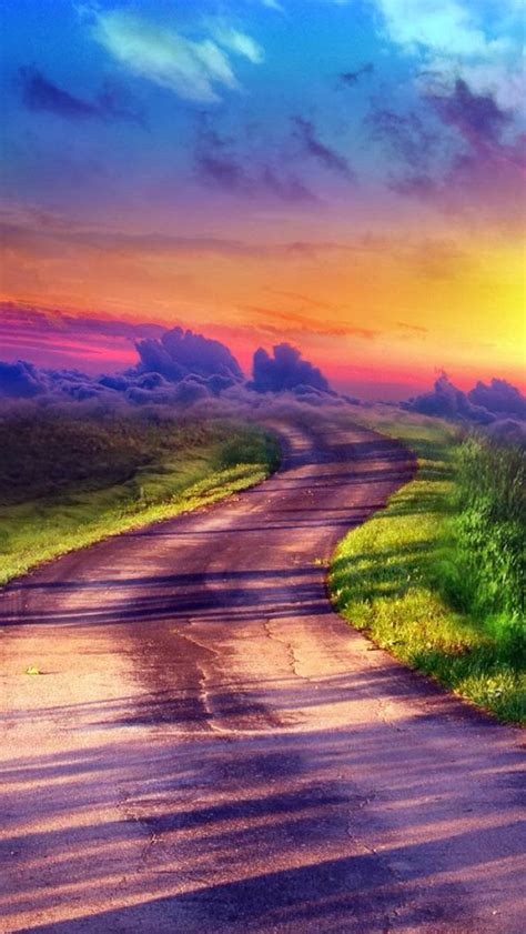 Road Iphone 5s Wallpaper Scenery Wallpaper Sunset