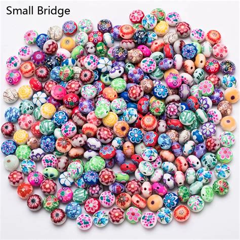 12mm round flower fimo beads for jewelry making women handmade diy accessories perles mix color