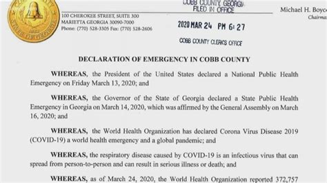Cobb County Declares State Of Emergency