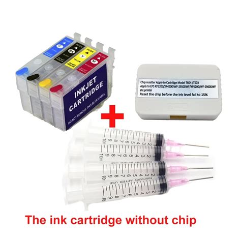 604 604xl Refill Ink Cartridges Without Chip And Resetter For Epson Xp
