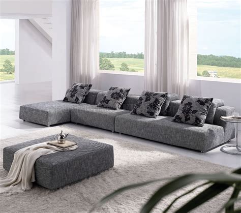 Maybe you would like to learn more about one of these? Grey Zebrano Fabric Modern Sectional Sofa w/Ottoman