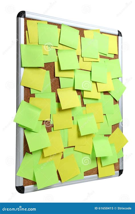 Image Of Blank Colorful Sticky Notes On Cork Pinboard Stock Image