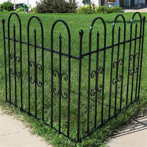 Sunnydaze 2 Piece Decorative Finial Garden Landscape Metal Border Fence