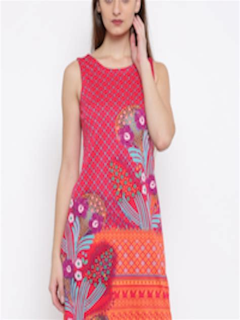 Buy Global Desi Women Pink Printed A Line Dress Dresses For Women 2160938 Myntra