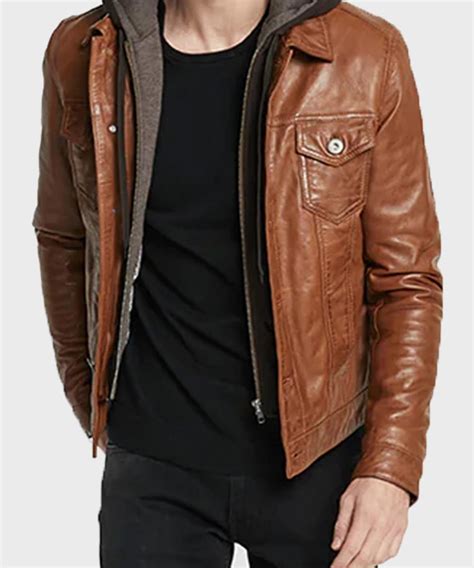 Mens Casual Brown Leather Jacket Brown Fitted Mens Leather Jacket