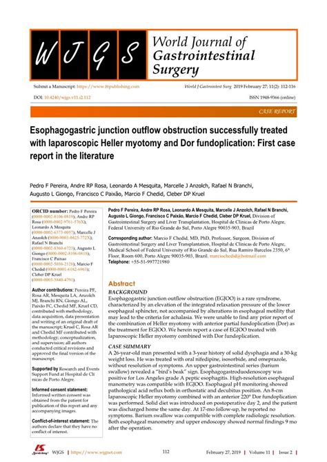 Esophagogastric Junction Outflow Obstruction Successfully Treated With