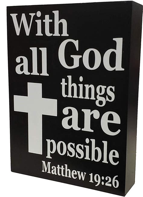 Jennygems Christian Collection Wood Sign With God All Things Are