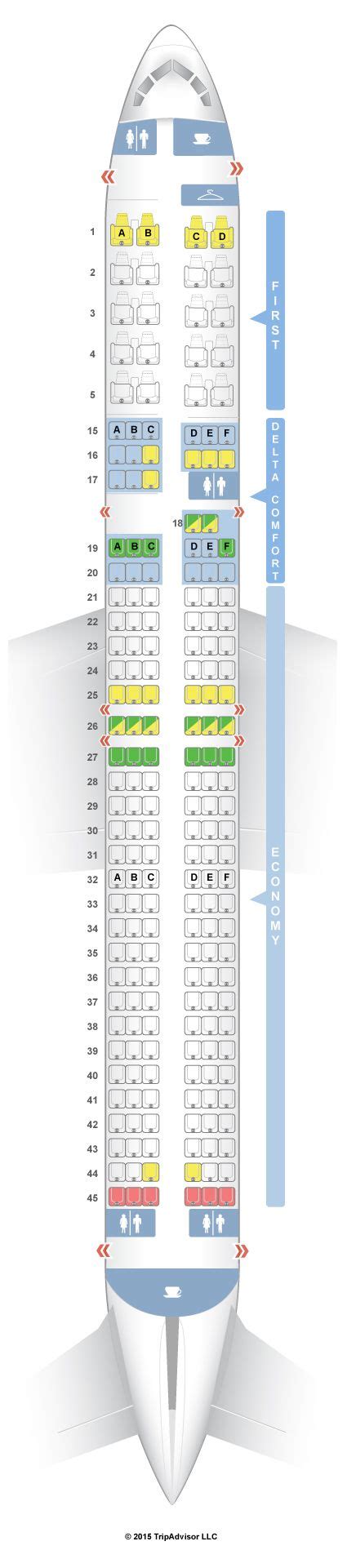 Seatguru Seat Map Delta Boeing 757 200 75h Spirit Airlines Airbus