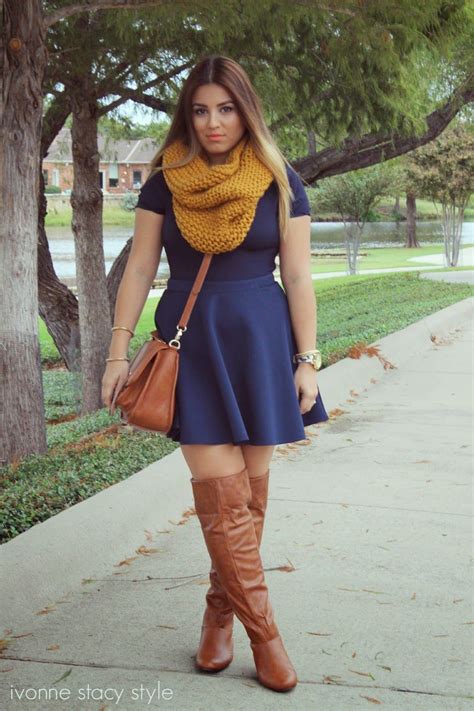 Simple Fall Outfit Mustard Yellow Navy Blue Simple Fall Outfits
