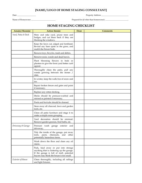 Interior Design Checklist Template