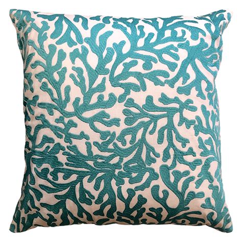 Allover Coral Embroidery Decorative Pillow 20 Decorative Pillows