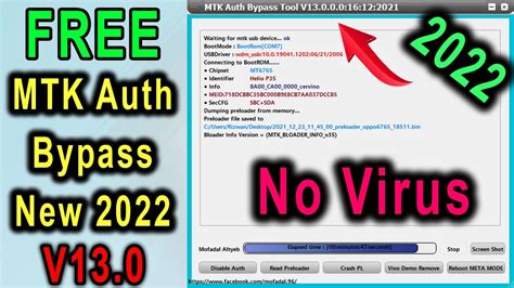 Free MTK Auth Bypass Tool V13 New Update Remove Oppo Demo Reboot To