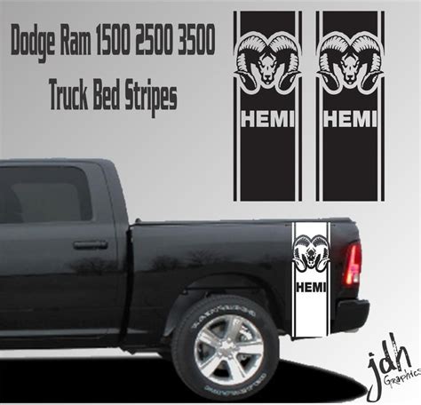 For Dodge Ram 1500 2500 3500 Truck Bed Stripe Vinyl Decal Sticker Hemi