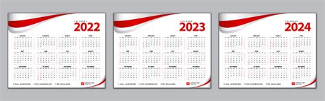 Takvim 2022 2023 2024 Yıl Şablonu Basit Takvim Masa Takvimi Tasarımı