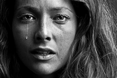 Woman Angry Tear Cry Line Art
