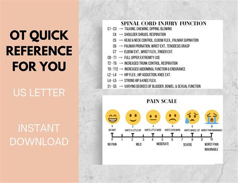 Occupational Therapy Quick Reference Cheat Sheet Pocket Etsy