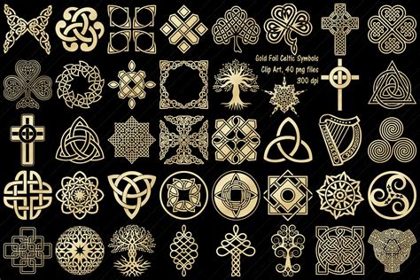 Gold Foil Celtic Knots And Symbols Illustrations ~ Creative Market