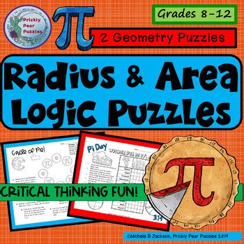 It's in a circle and has the numbers of pi on have you heard of pi day before? Pi Day Logic Puzzles, Geometry Brain Teasers, Radius & Area Logic Puzzles