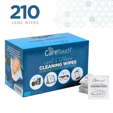 care touch lens cleaning wipes pre moistened cleansing cloths great for eyeglasses tablets