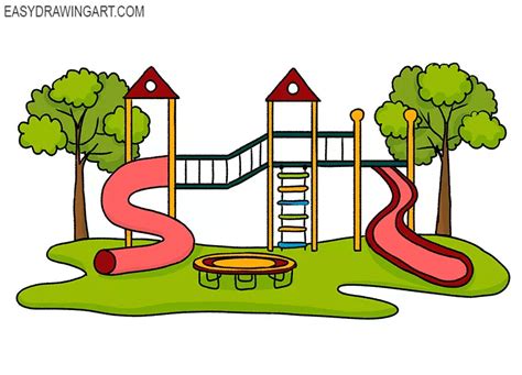 How To Draw A Playground Easy Drawing Art