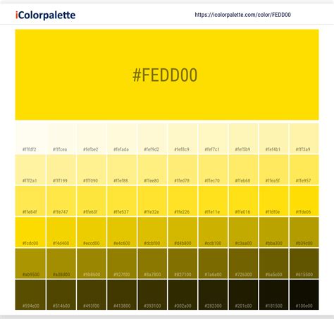 Pantone Yellow C Color Hex Color Code Fedd00 Information Hsl Rgb