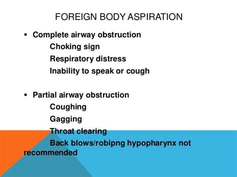 Airway Obstruction With Foreign Bodies Treatment In Dental Office